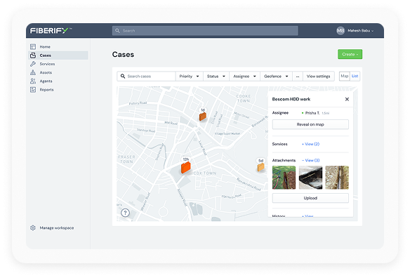 Case Management screen