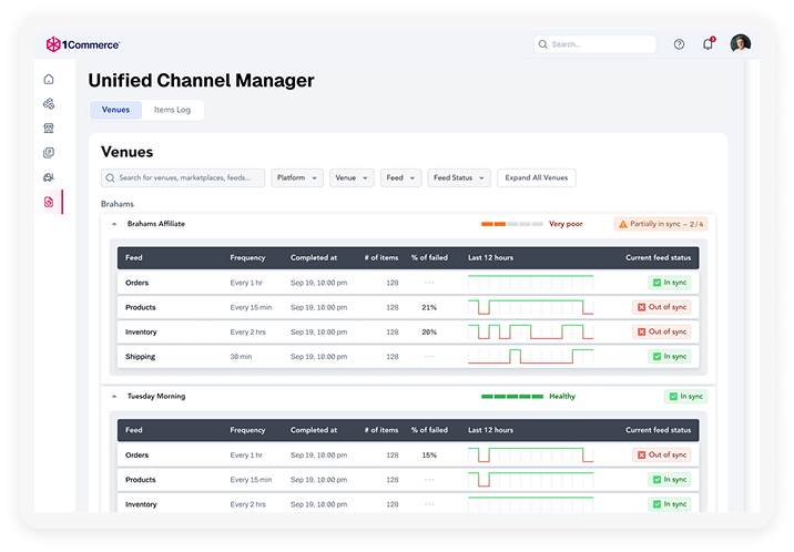 Unified Channel Manager screen